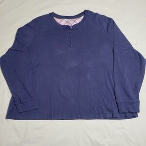 L.L. Bean Women's Dark Blue Long Sleeve Shirt Size 3X